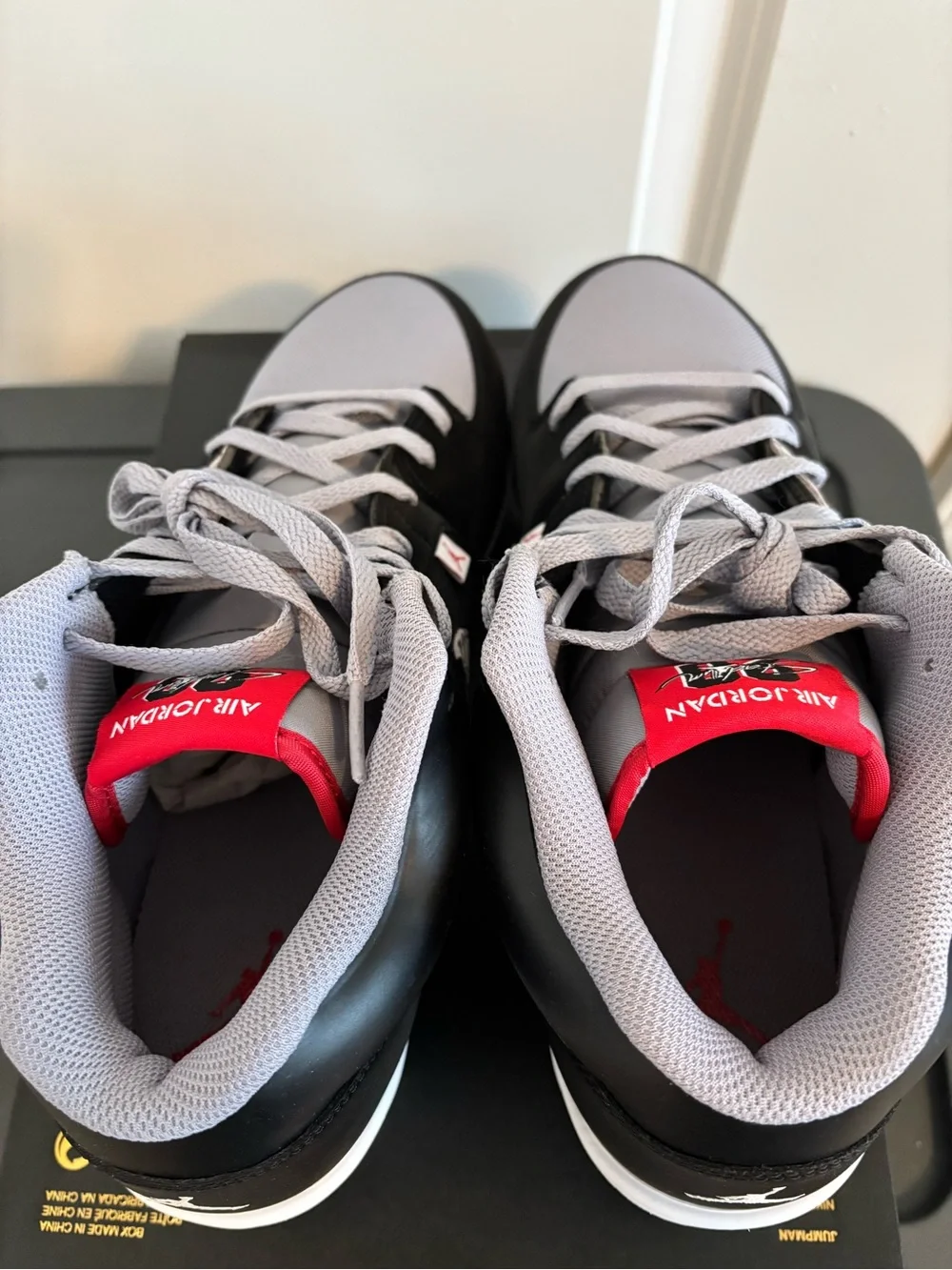 NEW Mens Jordan Stadium 90 Low TD Black Cement Football Cleats Size 12 HQ0210060